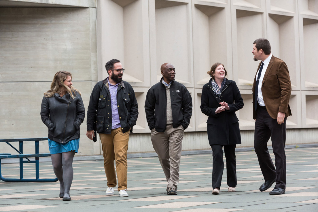 Philadelphia Team at the Organizational Session, April 2016. (From left to right: Tara Ann Carter, Klint Kanopka, Cristobal Carambo, Kathleen Radebaugh, and Sydney H. Coffin.)