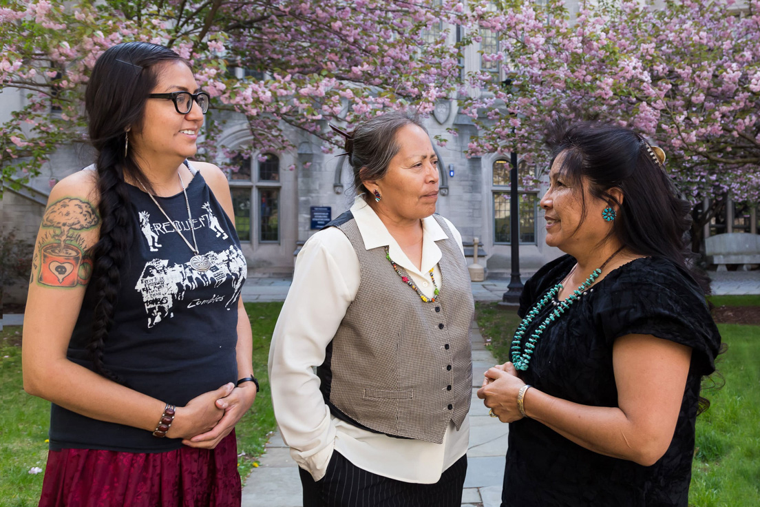 Diné Nation Team at the Organizational Session, April 2016. (From left to right: Tiffany Tracy, Jolene R. Smith and Shirley Paulson.)