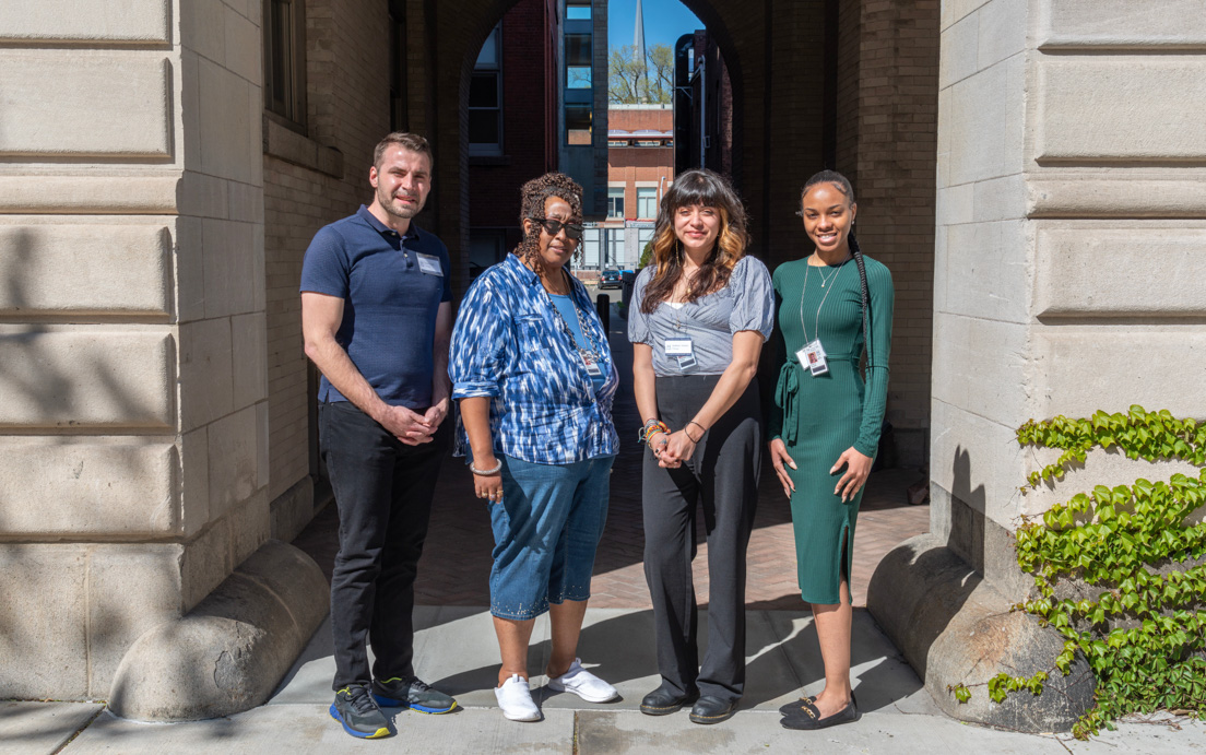 Chicago Team at the Organizational Session, 2022. (From left to right: Brandon Barr, Karen Y. Cameron, Stephany Jimenez, and Jaleyah Destiny Walker.)