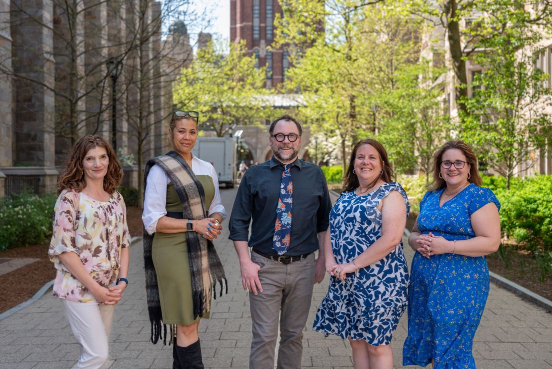 Pittsburgh Team at the Organizational Session, May 2025. (From left to right: Renee Patrick Mutunga, Lauren Freeman, Christopher Snyder, Heidi Lemon, and Michelle Newton).