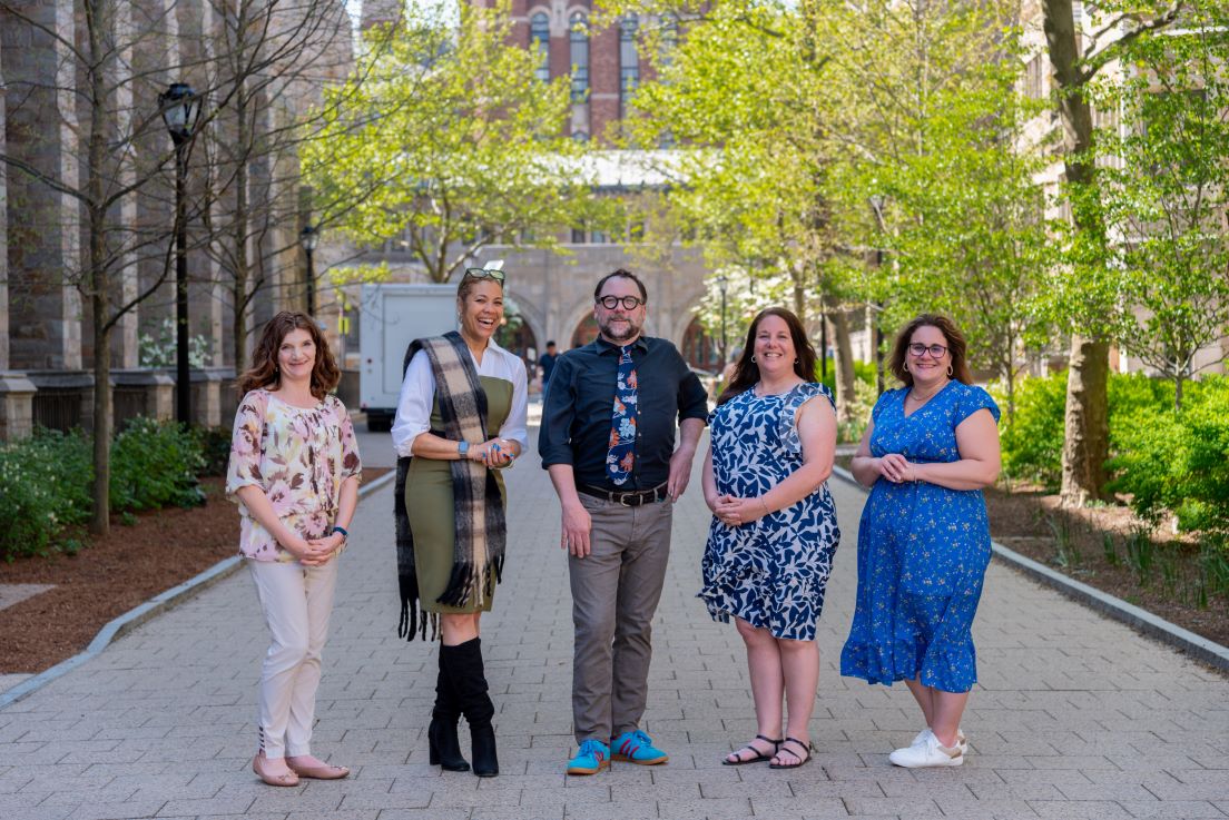 Pittsburgh Team at the Organizational Session, May 2025. (From left to right: Renee Patrick Mutunga, Lauren Freeman, Christopher Snyder, Heidi Lemon, and Michelle Newton).