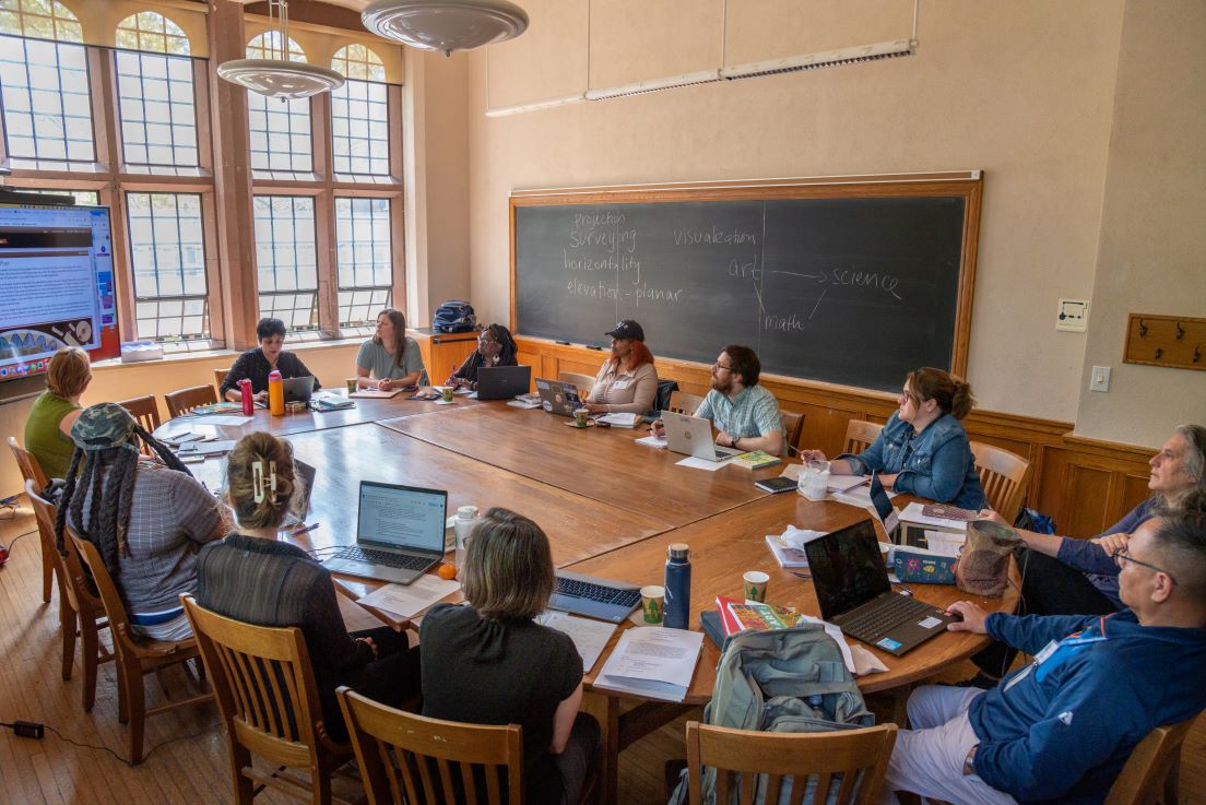 The national seminar on “Teaching with and through Maps,” led by Ayesha Ramachandran, Professor of Comparative Literature, Yale University, meeting at the Organizational Session, May 2025.