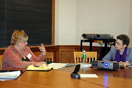 The National Seminar on &quot;Art and Identify in Mexico, from Olmec Times to the Present,&quot; May 2005. (Left to right: National Fellow Donna H. Sussman, Jacksonville; and Seminar Leader Mary E. Miller.)