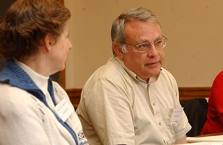 The National Seminar on &quot;Astronomy and Space Sciences,&quot; May 2005.  (Left to right: National Fellows Barbara C. Burton and Michael W. Vasileff, Jacksonville.)