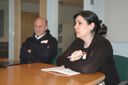 Wilmington Team meeting at the Organizational Session, May 2005.  (Left to right: National Fellows Raymond Theilacker and Cary A. Brandenberger.)