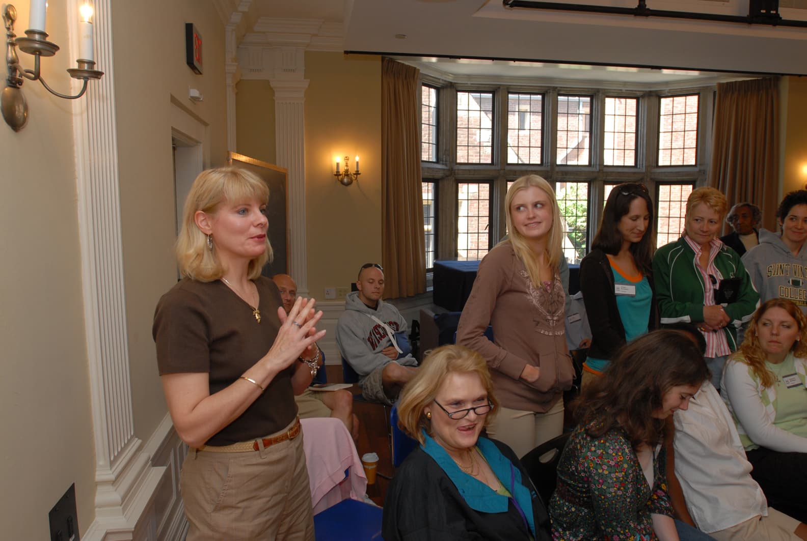 Opening Meeting at the Intensive Session, July 2007. (Standing, left to right: National Fellows Janelle A. Price, Paula Shaffer-Roche, Kristen Kurzawski, Patricia Marasco, and Jessica Colbert, all of Pittsburgh.)