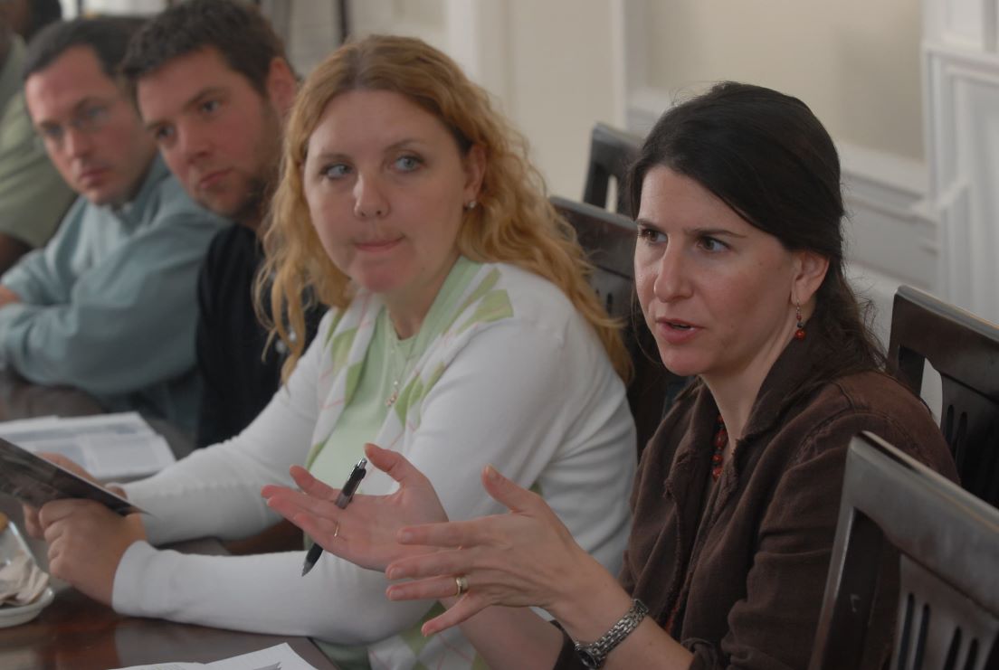 City Representatives and National Steering Committee meeting at the Intensive Session, July 2007. (Left to right: Eric James Laurenson, Pittsburgh; Jeffrey C. Joyce, Charlotte; Karlene E. McGowen, Houston; and Clary W. Carleton, Richmond.)