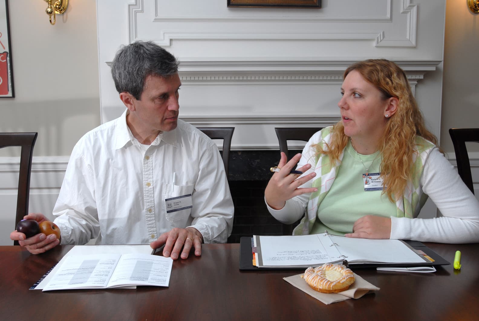 National seminar leaders and Coordinators meeting at the Intensive Session, July 2007. (Left to right: seminar leader Roger H. Howe and Coordinator Karlene E. McGowen, Houston.)
