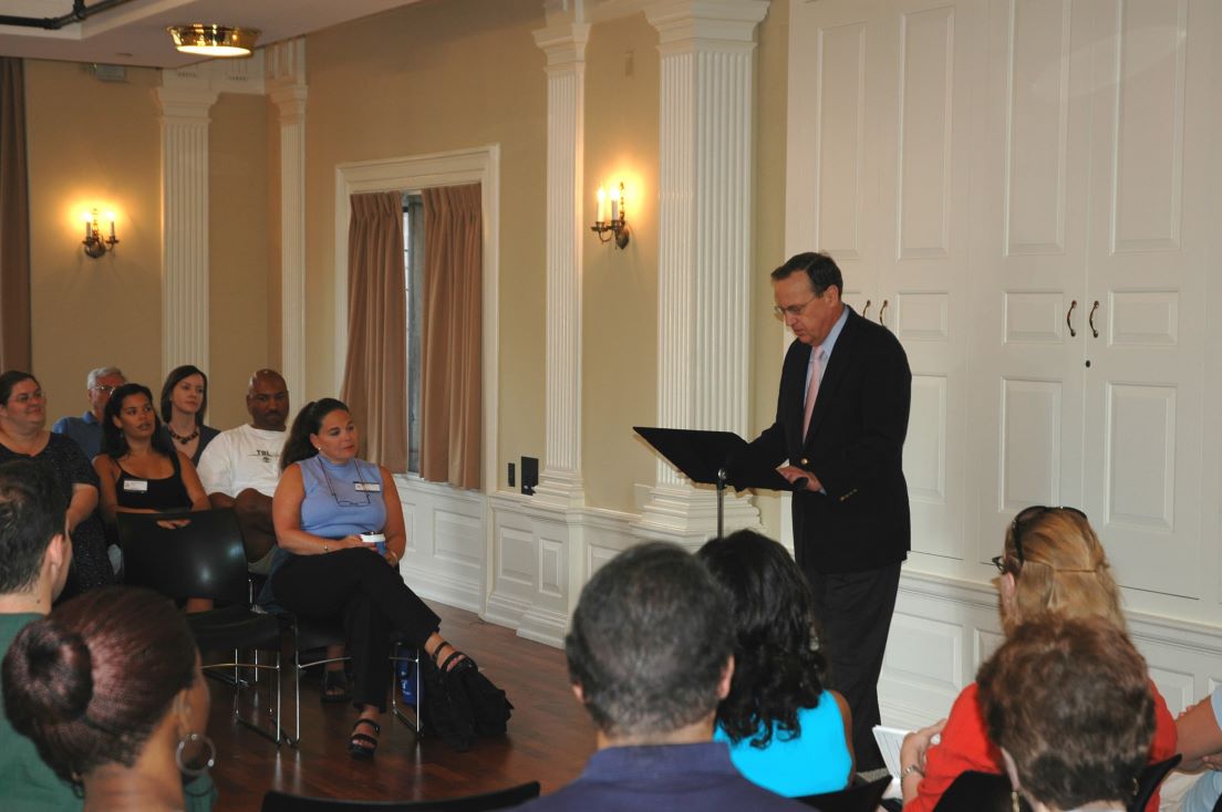 Opening Meeting at the Intensive Session, July 2006. (Standing: Richard C. Levin, President of Yale University.)