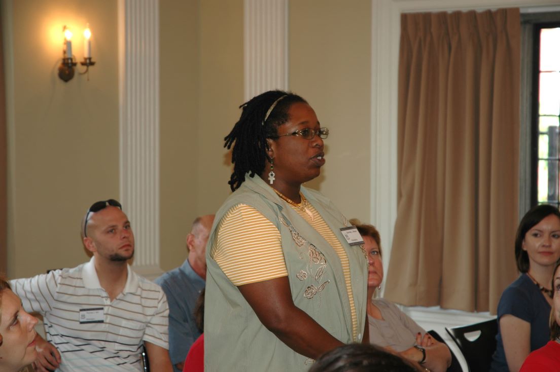 Opening Meeting at the Intensive Session, July 2006. (Standing: National Fellow Bonnee L. Breese, Philadelphia.)