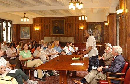 Opening Session of the Intensive Session, July 2005. (Standing: Helen Faison, Director of the Pittsburgh Teachers Institute.)