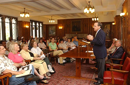 Opening Session of the Intensive Session, July 2005. (Standing: Richard C. Levin, President of Yale University.)