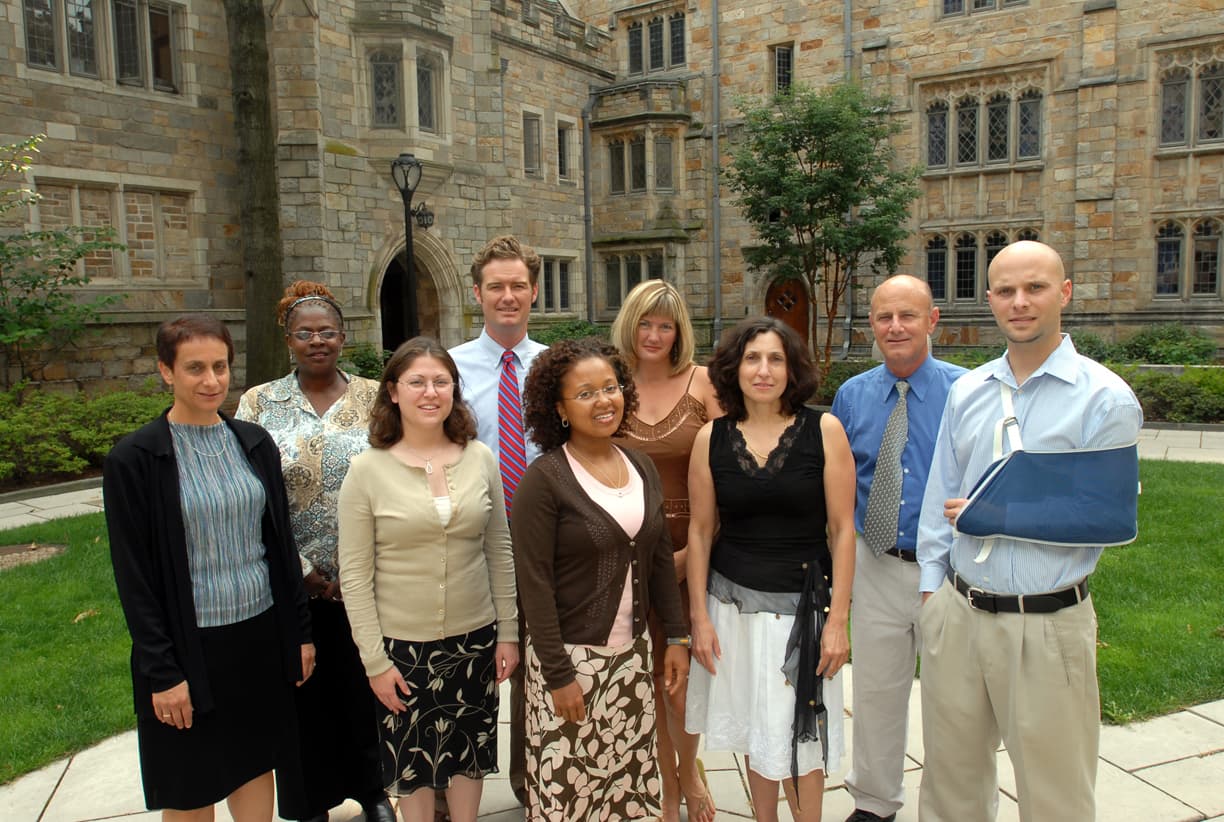 New Castle County Team at the Intensive Session, July 2007. (Left to right: National Fellows Nancy Rudolph, Christine Shaub, Lori Paderewski, Justin T. Benz, Cherisse Campbell, Laura Viviana Zoladz, Ann Marie Esposito, Raymond F. Theilacker, and Thomas J. Vari.)