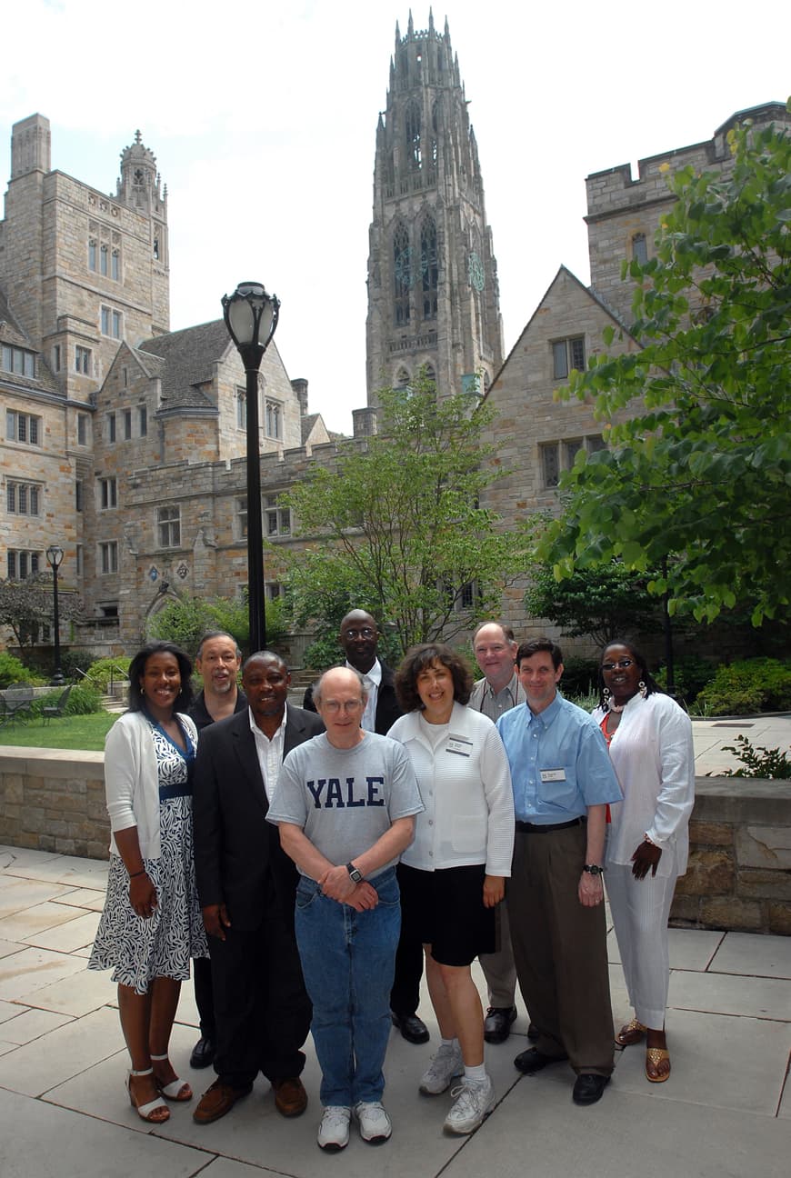 Philadelphia Team at the Intensive Session, July 2007. (Left to right: National Fellow Stephanie R Wicks; director Alan J. Lee; National Fellows Moses B. Jackson, Stuart Surrey, Samuel A. Reed, Deborah Samuel, and William Sandy Lewis; Rogers M. Smith, Christopher H. Browne Distinguished Professor of Political Science, University of Pennsylvania; and National Fellow Bonnee L. Breese.)