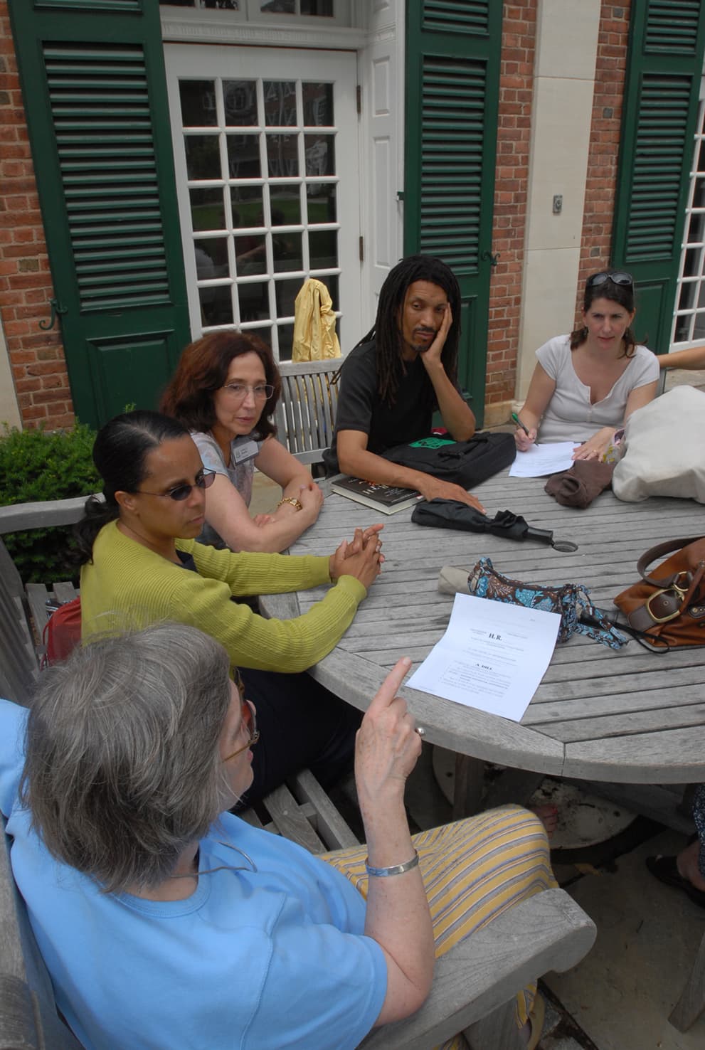 Richmond Team at the Intensive Session, July 2007. (Left to right: Alexina R. Fagan, Writing Instructor, Virginia Commonwealth University; National Fellows Yvette Moorehead Carter, Cathy C. Kinzler, Ram Bhagat, and Clary W. Carleton.)