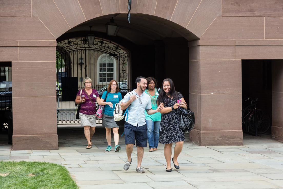 National Fellows at the Intensive Session, July 2015. (Left to right: Margaret M. Deweese and Arcadia A. Teel, Tulsa; Eric Maroney, New Haven; Shannon Foster-Williams and Sobeyda Rivera, Richmond.)