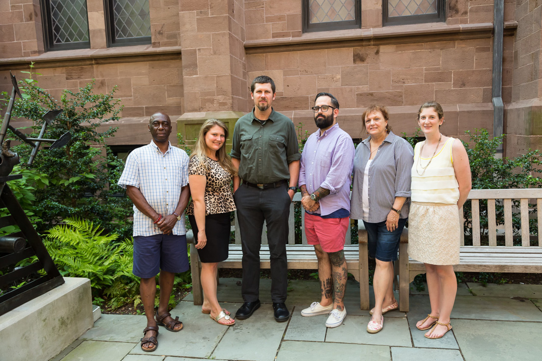 Philadelphia Team at the Intensive Session, July 2015. (From left to right: National Fellows Cristobal Carambo, Tara Ann Carter, Sydney H. Coffin, Klint Kanopka, Joyce Arnosky, and Kathleen Radebaugh.)