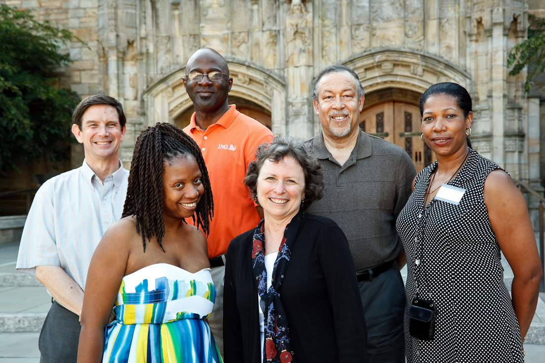 Philadelphia Team at the Intensive Session, July 2010. (From left to right: Rogers M. Smith, Professor of Political Science, University of Pennsylvania; National Fellows Stacia Parker and Samuel A. Reed; Mary T. Hufford, Adjunct Associate Professor of English and Folklore, University of Pennsylvania; Alan J. Lee, Director, Teachers Institute of Philadelphia; and National Fellow Deborah Smithey.)