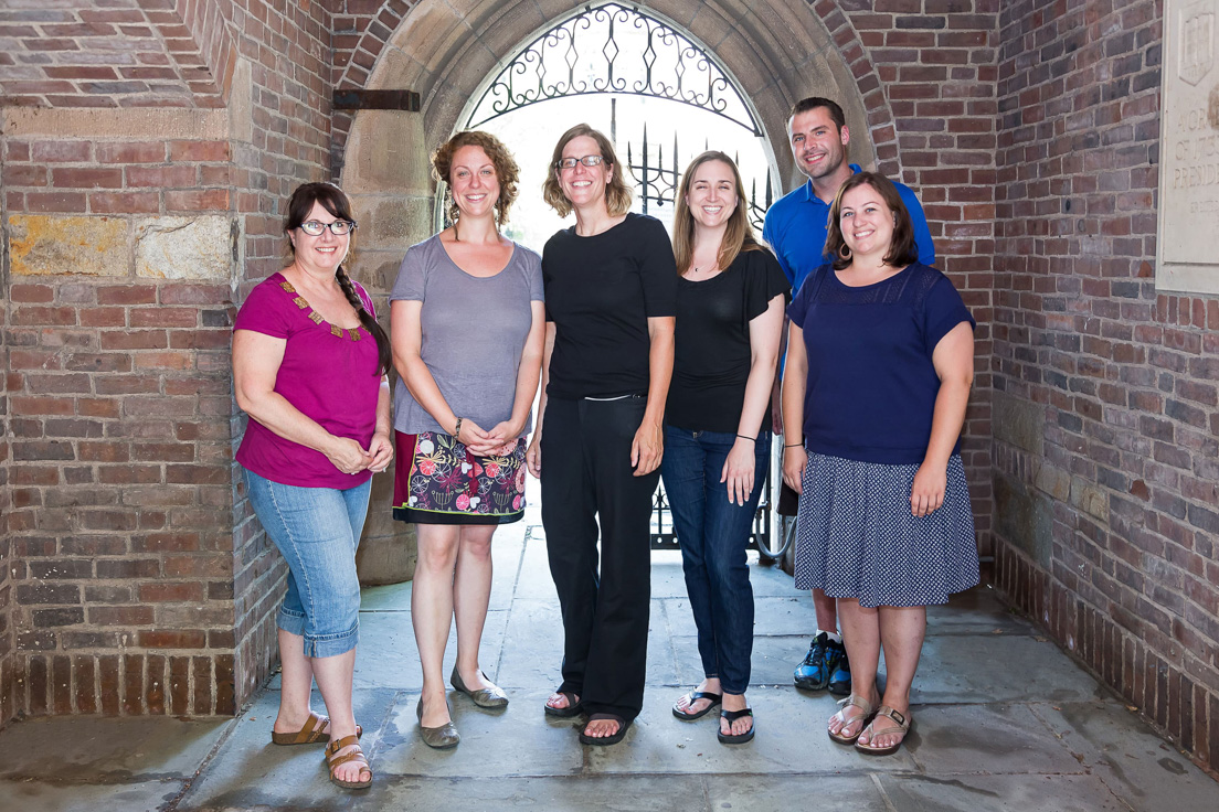 Chicago Team at the Intensive Session, July 2014. (From left to right: National Fellows Alveda Zahn, Sarah A. Weidmann, Molly A. Myers, Kathleen Tysiak, Brandon Barr, and Anne E. Agostinelli.)