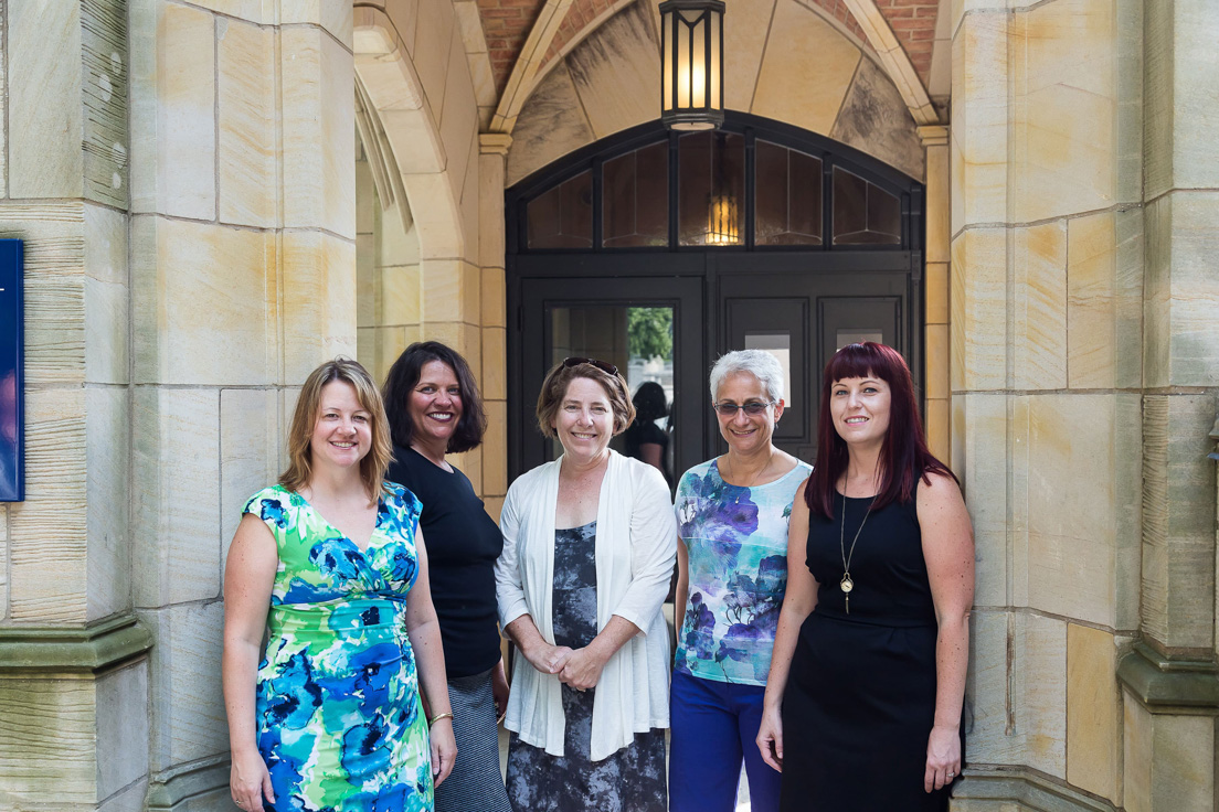 New Castle County Team at the Intensive Session, July 2014. (From left to right: National Fellows Kristen Leida, Barbara A. Prillaman, Meredith Ostheimer, Nancy Rudolph, and April Higgins.)