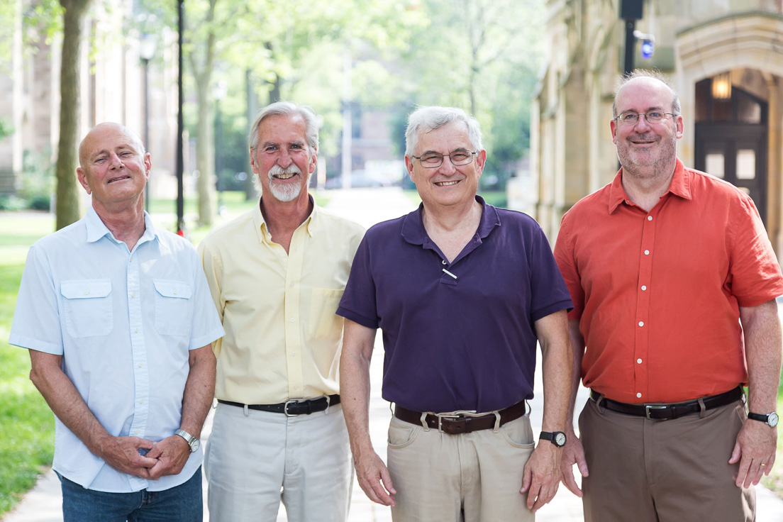 New Castle County Team at the Intensive Session, July 2014. (From left to right: Raymond F. Theilacker, John A. Bartley, Joel G. Best, and Eric W. Rise.)