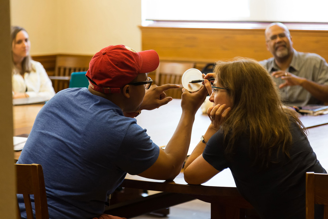 The national seminar on "Microbes Rule!"July 2014. (Front, left to right: National Fellows Troy Holiday, Philadelphia; and Arcadia A. Sloan, Tulsa.)