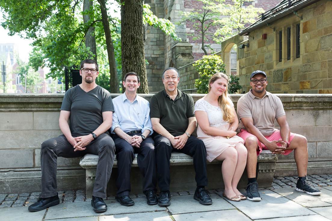 Philadelphia Team at the Intensive Session, July 2014. (From left to right: Sydney H. Coffin, Rogers M. Smith, Alan J. Lee, Tara Ann Carter, and Troy Holiday.)