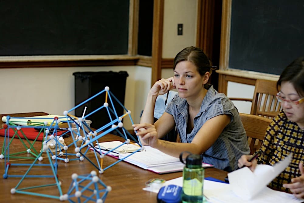 The national seminar on &quot;Estimation,&quot; July 2008. (Left to right: National Fellows Sarah Hall Kiesler, Richmond, and Elaine Yee Lun Tam, San Francisco.)