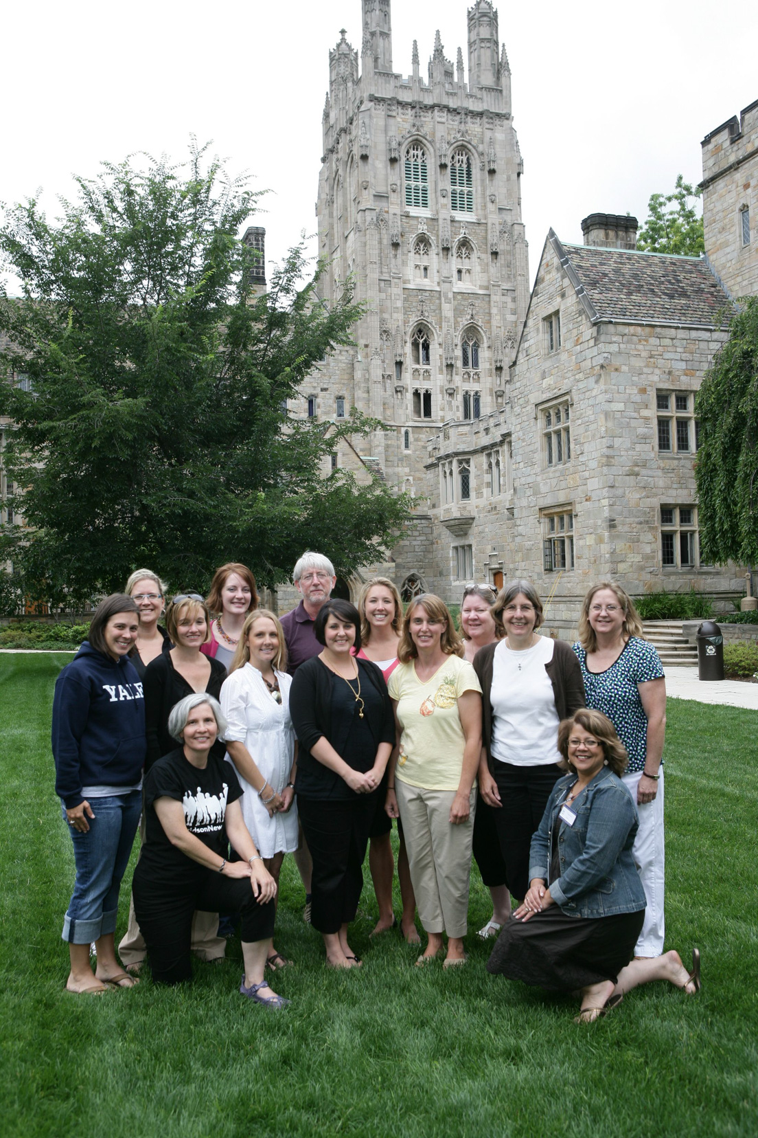 Charlotte Team at the Intensive Session, July 2009. (Left to right: National Fellow Amanda M. Stefanski; Ann M.Fox, Associate Professor of English, Davidson College; National Fellow Marva R. Hutchinson; Shelley Rigger, Professor of East Asian Politics, Davidson College; National Fellows Jill C. Deleeuw and Kathryn L. Kinsman; Andy R. Bobyarchick, Associate Professor of Earth Sciences, University of North Carolina at Charlotte; National Fellow Nicole M. Schubert; Molly Shaw, Planning Director; Susan Trammell, Associate Professor of Physics and Optical Science, University of North Carolina at Charlotte; National Fellow Cynthia B.Woolery; Ruth F. Beeston, Professor of Chemistry, Davidson College; and National Fellows Thelma Uzeta and Connie S. Wood.)