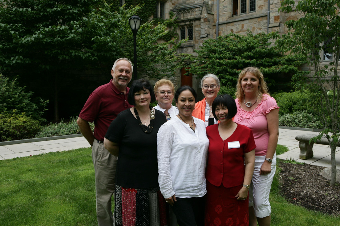 Houston Team at the Intensive Session, July 2009. (Left to right: Joseph A. Kotarba, Professor of Sociology, University of Houston; National Fellows Jane U. Hall, Francisca R. Sorensen, Martha M. Tamez; Cynthia A. Freeland, Professor of Philosophy, University of Houston; National Fellows F. Eunice Gomez Rebullida and Karlene E. McGowen.)
