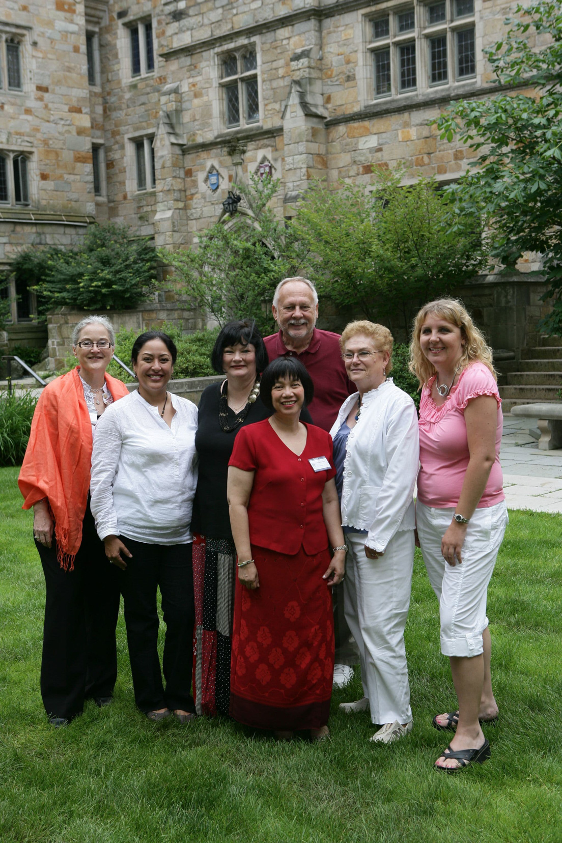 Houston Team at the Intensive Session, July 2009. (Left to right: Cynthia A. Freeland, Professor of Philosophy, University of Houston; National Fellows Martha M. Tamez, Jane U. Hall, F. Eunice Gomez Rebullida; Joseph A. Kotarba, Professor of Sociology, University of Houston; National Fellows Francisca Sorensen and Karlene E. McGowen.)