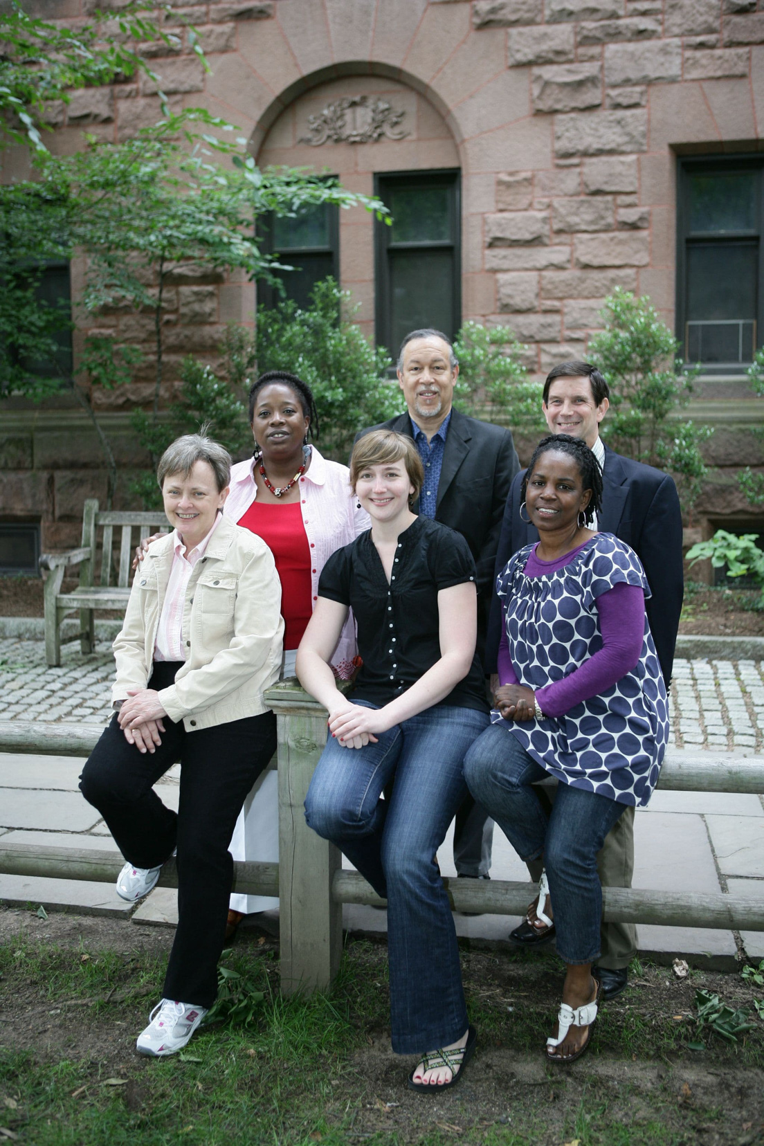 Philadelphia Team at the Intensive Session, July 2009. (Left to right: National Fellows Barbara M. Dowdall, Bonnee L. Breese and Kate I. Reber; Director Alan J. Lee; National Fellow Karen L. Brinkley; and Rogers M. Smith, Professor of Political Science, University of Pennsylvania.)