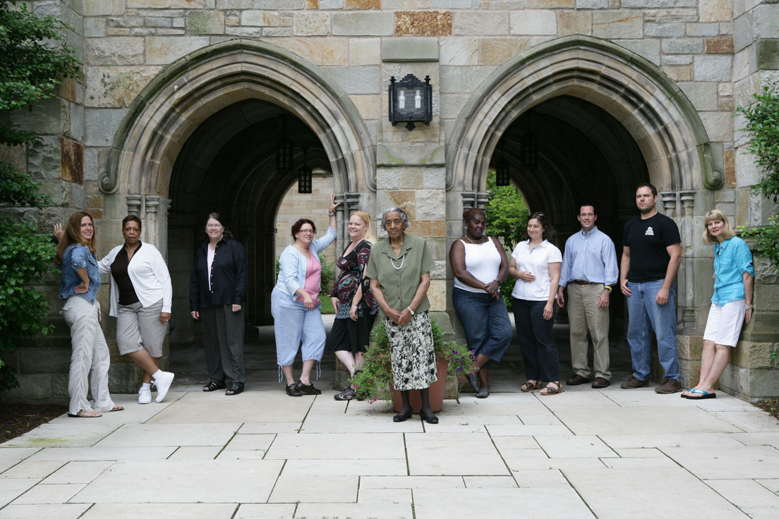 Pittsburgh Team at the Intensive Session, July 2009. (Left to right: National Fellows Cheree M. Charmello and Marlene Cabiness; Charlotte E. Lott, Associate Professor of Economics and Management, Chatham University; National Fellows Elouise E. White-Beck and Vivienne F. Bartman; Director Helen S. Faison; National Fellow Stephanie L. Johnson; Karen Goldman, Associate Professor of Spanish and Cultural Studies, Chatham University; National Fellows Eric J. Laurenson, Jonathan Fantazier and Janelle A. Price.)