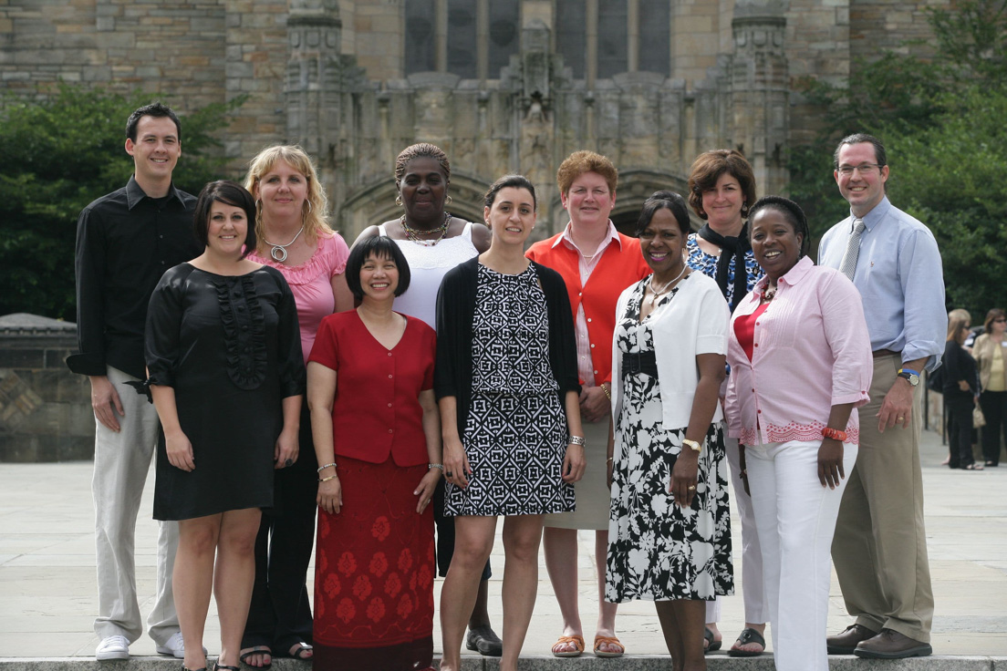 City Representatives and National Steering Committee at the Intensive Session, July 2009. (Left to right: National Fellows Adam J. Kubey, Chicago; Nicole Schubert, Charlotte; Karlene E. McGowen and F. Eunice Gomez Rebullida, Houston; Stephanie L. Johnson, Pittsburgh; Maria Cardalliaguet G?mez-M?laga, New Haven; Lisa A. Ernst, San Francisco; Octavia L. Utley, DeKalb County; Valerie J. Schwarz, Richmond; Bonnee L. Breese, Philadelphia; and Eric J. Laurenson, Pittsburgh.)
