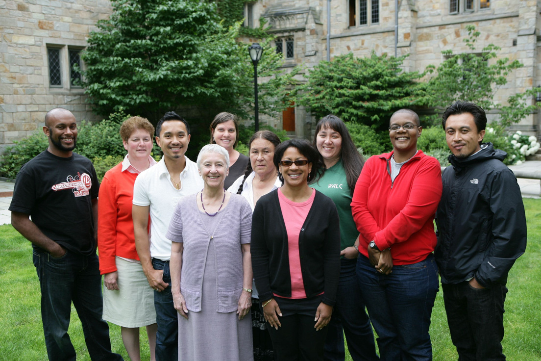 San Francisco Team at the Intensive Session, July 2009. (Left to right: National Fellows Kyle J. Beckham, Lisa A. Ernst and Chanh P. Quach; Planning Director Betsy Kean; Keally McBride, Assistant Professor of Politics, University of San Francisco; National Fellow Darlene M. Anaya; Lisa White, Professor of Geology, San Francisco State University; National Fellows Catherine A. Salvin, Kelly L. Clark and Artnelson Concordia.)