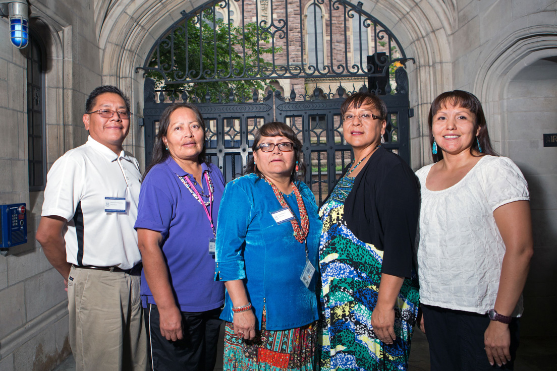 Din&#233; Nation Team at the Intensive Session, July 2013. (From left to right: National Fellows Ramson Seweingyawma, Jolene R. Smith, Marilyn J. Dempsey, Audrelia R. Dugi and LeAndrea James.)