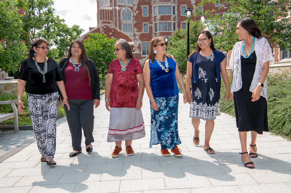 Diné Nation and Arizona Team at the Intensive Session, July 2019. (From left to right: National Fellows Marnita A. Chischilly, Elizabeth Isaac, Jolene R. Smith, Irene Jones, Kimberly Jim, and Andrea K. Thomas.)