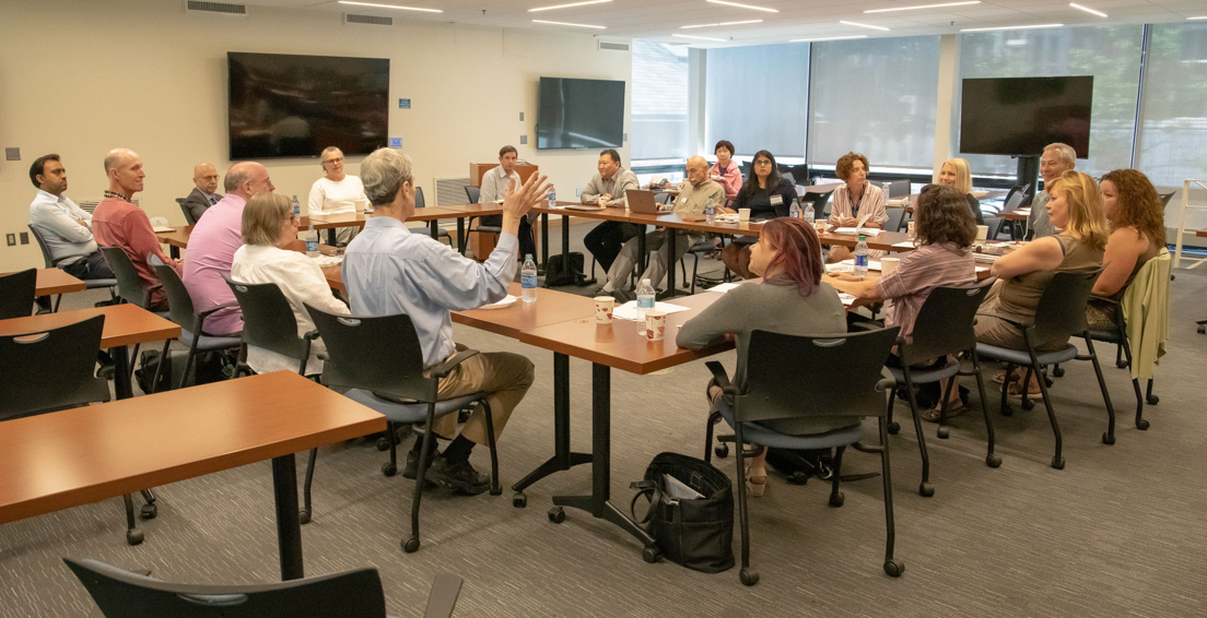 Lunch with national seminar leaders to discuss purpose of seminar observation at the Intensive Session, July 2019.