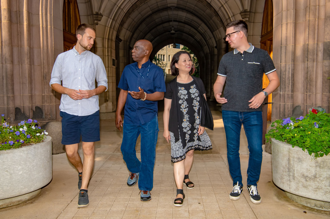 Philadelphia Team at the Intensive Session, July 2019. (From left to right: National Fellows Alexander de Arana, Cristobal Carambo, Lisa Yuk Kuen Yau, and Matthew Menschner.)