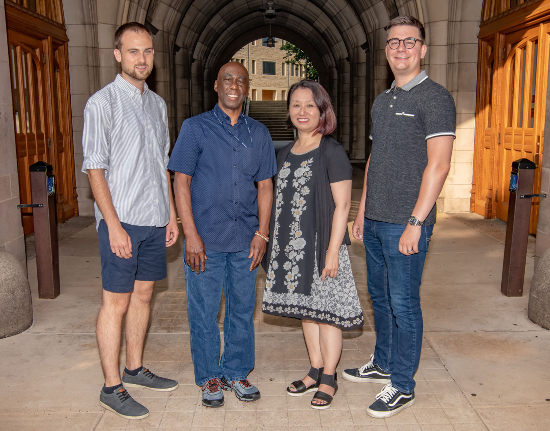 Philadelphia Team at the Intensive Session, July 2019. (From left to right: National Fellows Alexander de Arana, Cristobal Carambo, Lisa Yuk Kuen Yau, and Matthew Menschner.)