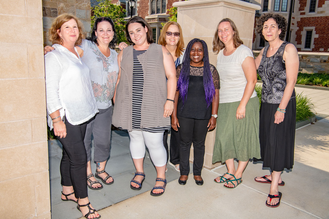 Tulsa Team at the Intensive Session, July 2019. (From left to right: National Fellows Krista Baxter Waldron, Tina Berry, Krystal Medina, Lianne Aubert Sanfeliz, Akela Leach, Sally Cannizzaro, and Cinde Berkowitz.)