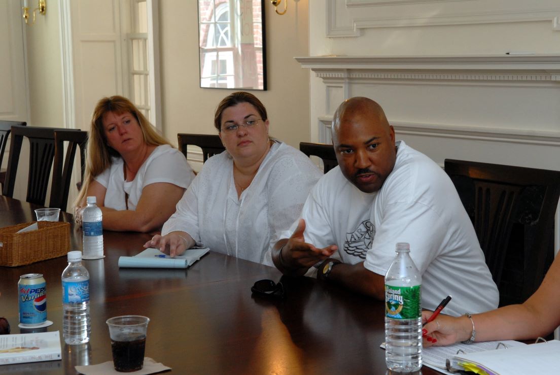 Jacksonville Team meeting at the Intensive Session, July 2006. (Left to right: National Fellows Katrina Graham Short, Jennifer L. Vermillion and Florilis Davis, Jr.)