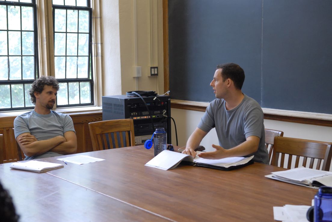 The national seminar on &quot;The Science of Global Warming,&quot; July 2006. (Left to right: National Fellows Matthew D. Cacopardo, New Haven; and Matt Van Kouwenberg, Philadelphia;)