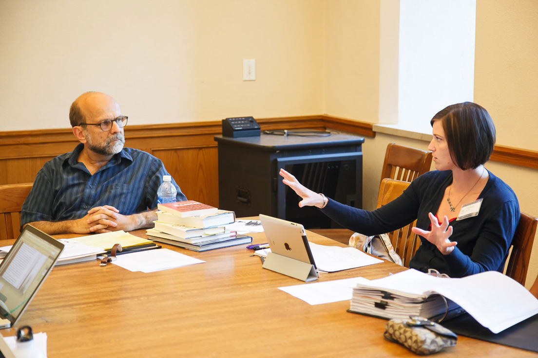 The national seminar on "Interdisciplinary Approaches to Consumer Culture," July 2012. (Seminar leader Jean-Christophe Agnew and National Fellow Natalia Baldwin.)