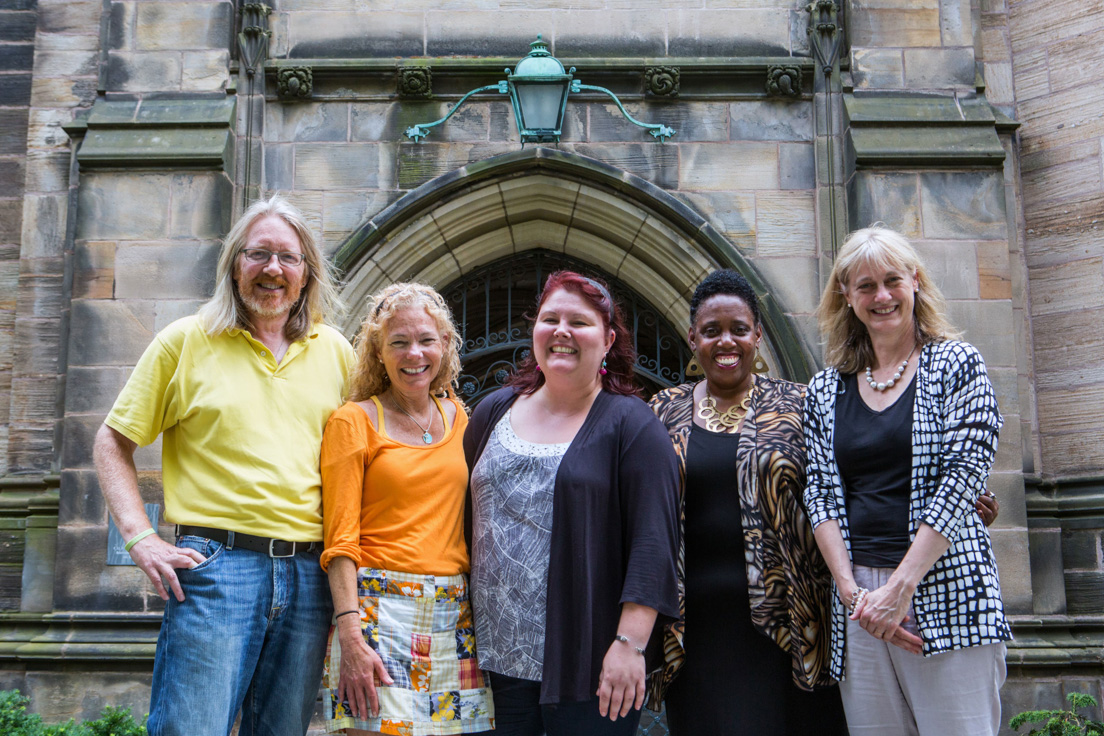 New Haven Team at the Intensive Session, July 2013. (From left to right: Seminar Leader W. Mark Saltzman, Professor of Chemical and Biomedical Engineering, Yale University; National Fellows Laura Ann Carroll-Koch, Crecia L. Cipriano, Waltrina Kirkland-Mullins, Carol P. Boynton.)