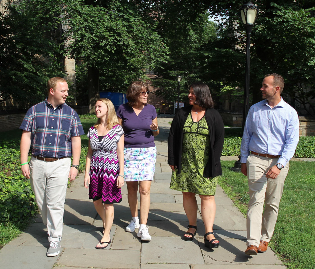 Delaware Team at the Intensive Session, July 2017. (From left to right: National Fellows Michael Doody, Monica Cohen, Terri Eros, Barbara Prillaman, and Robert Graham.)