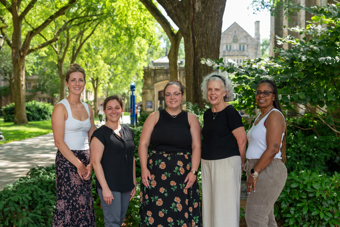 Delaware Team at the Intensive Session, July 2024. (From left to right: National Fellows Kariann Flynn, Alyssa Lucadamo, Josefa Castelli, Holly Bryk, and Yavet Respes.)