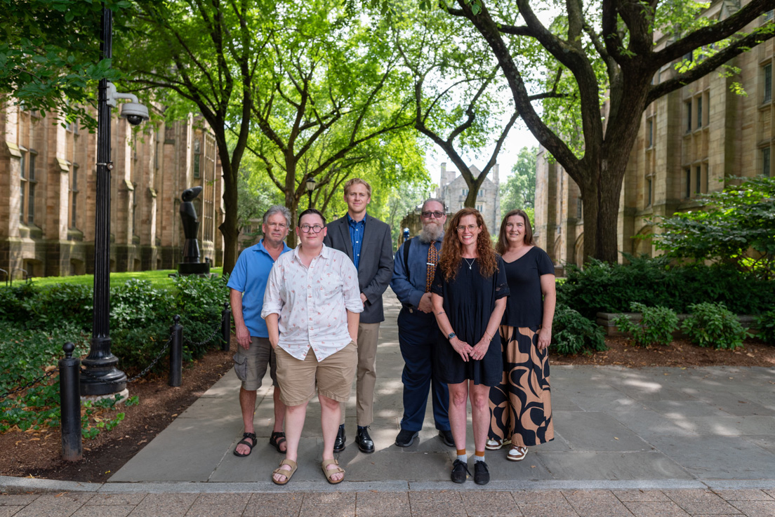 Tulsa Team at the Intensive Session, July 2024. (From left to right: Robert Sheaff, Associate Professor of Biochemistry, The University of Tulsa; National Fellow Jana Jimison; Daniel Thater, Director, Teachers Institute for Tulsa; National Fellows Donavan Spotz and Tara McKee; and Lara Foley, Associate Professor of Sociology, The University of Tulsa.)