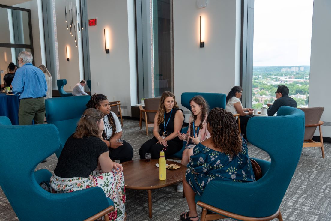 National Fellows and seminar co-leader Kim Shirkhani at a reception on the Yale campus during the Intensive Session, July 2025.
