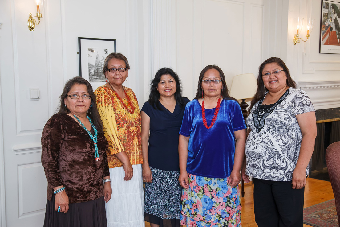 Din&#233; Nation Team at the Intensive Session, July 2012. (From left to right: National Fellows Marilyn Dempsey, Lucille Mitchell-Gagnon, Pamela Laurence, Jolene Smith, and Barsine Benally.)